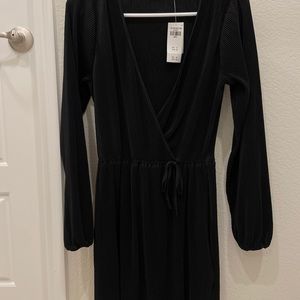 Abercrombie & Fitch new black wrap mini dress